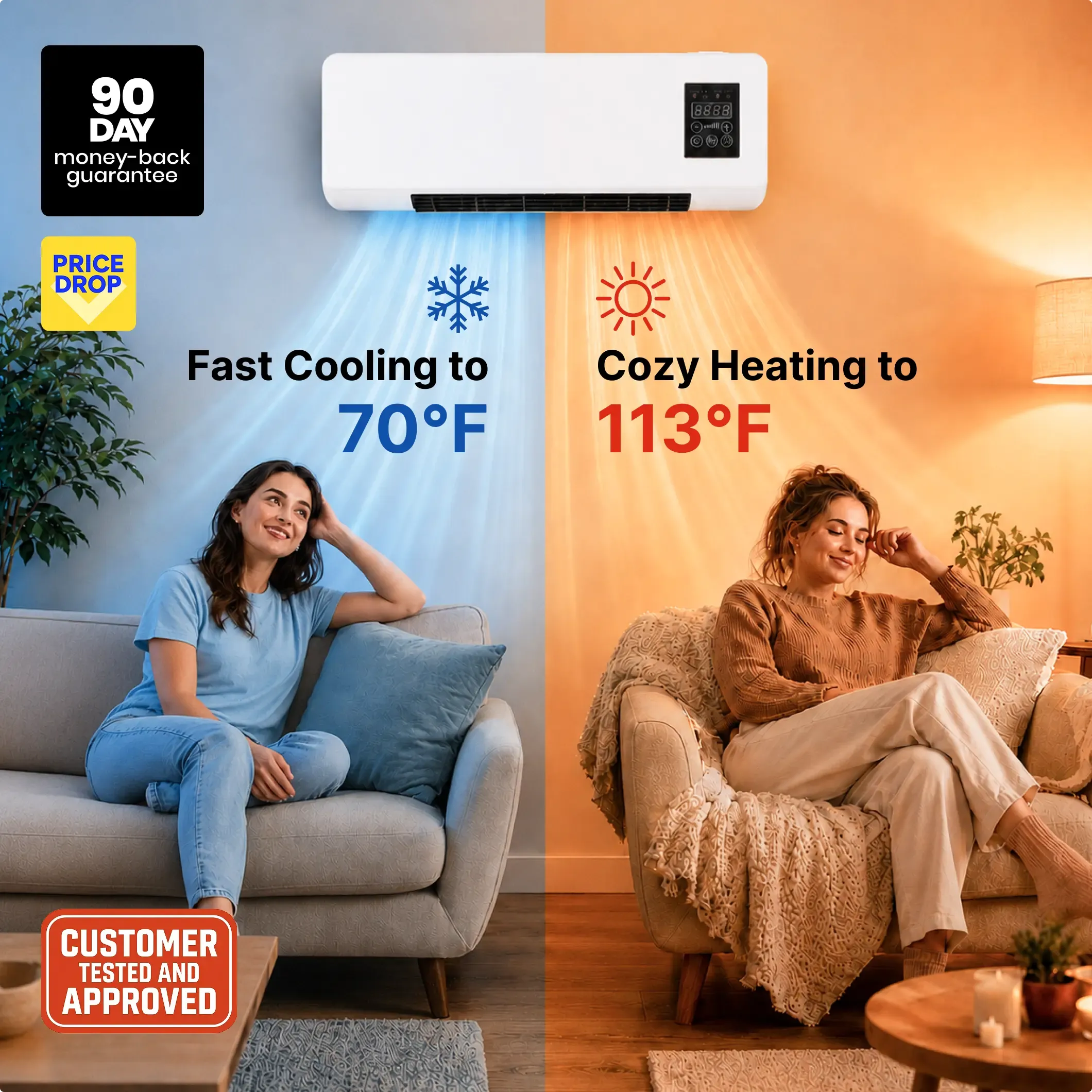 JiuBerry draagbare airconditioner — koelt en verwarmt zonder installatie
